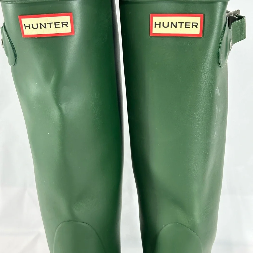 #188 Hunter Women's Original Tall Rain Boots - Green US 5 EUR 36